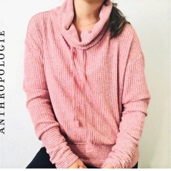 Anthropologie Saturday Sunday 'Whistler' pullover cowlneck small pink heathered - Picture 1 of 9